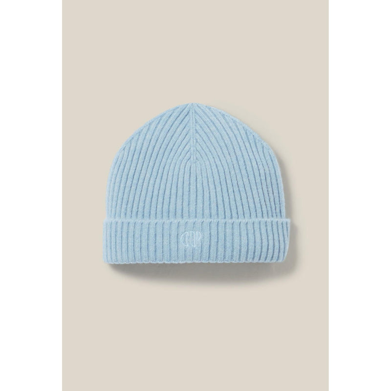 Gorro de canalé de cachemira con bordado CP