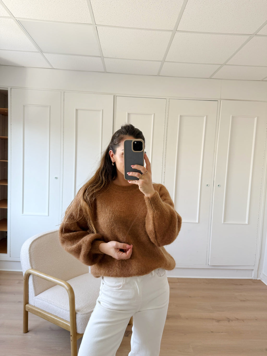 Maille en mohair et laine Gaia camel