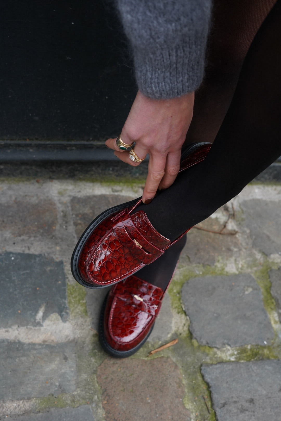 Ovana Burgundy Leather Loafers