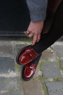 Mocassins Ovana Cuir Bordeaux