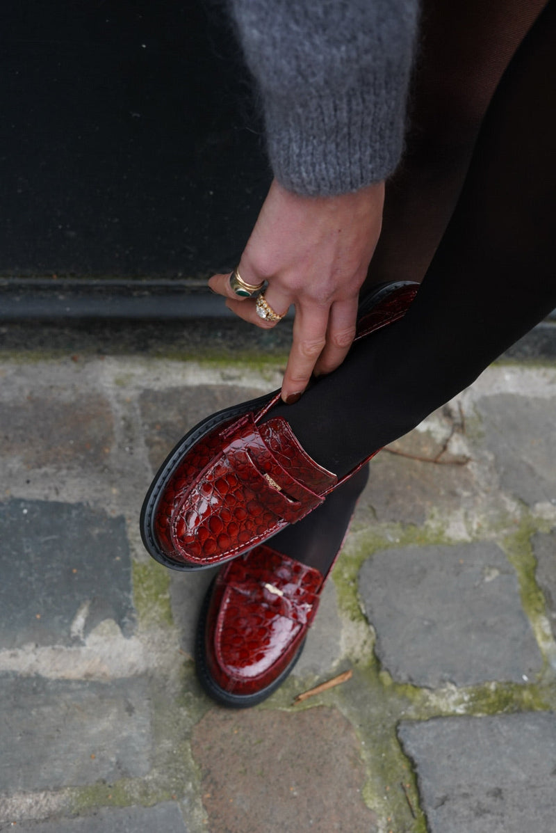 Mocassins Ovana Cuir Bordeaux