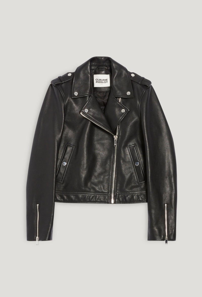 Claudie Pierlot - Blouson Cuir - Club - Noir