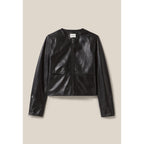 Claudie Pierlot - Short Leather Jacket Round Neck
