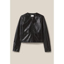 Veste Cuir Courte Col Rond