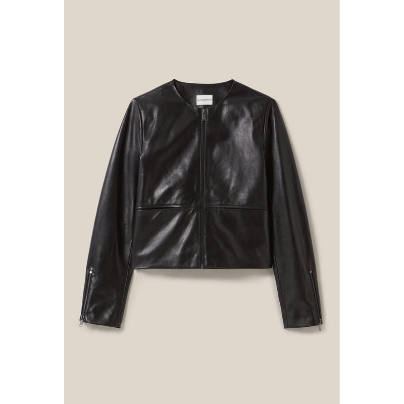 Veste Cuir Courte Col Rond