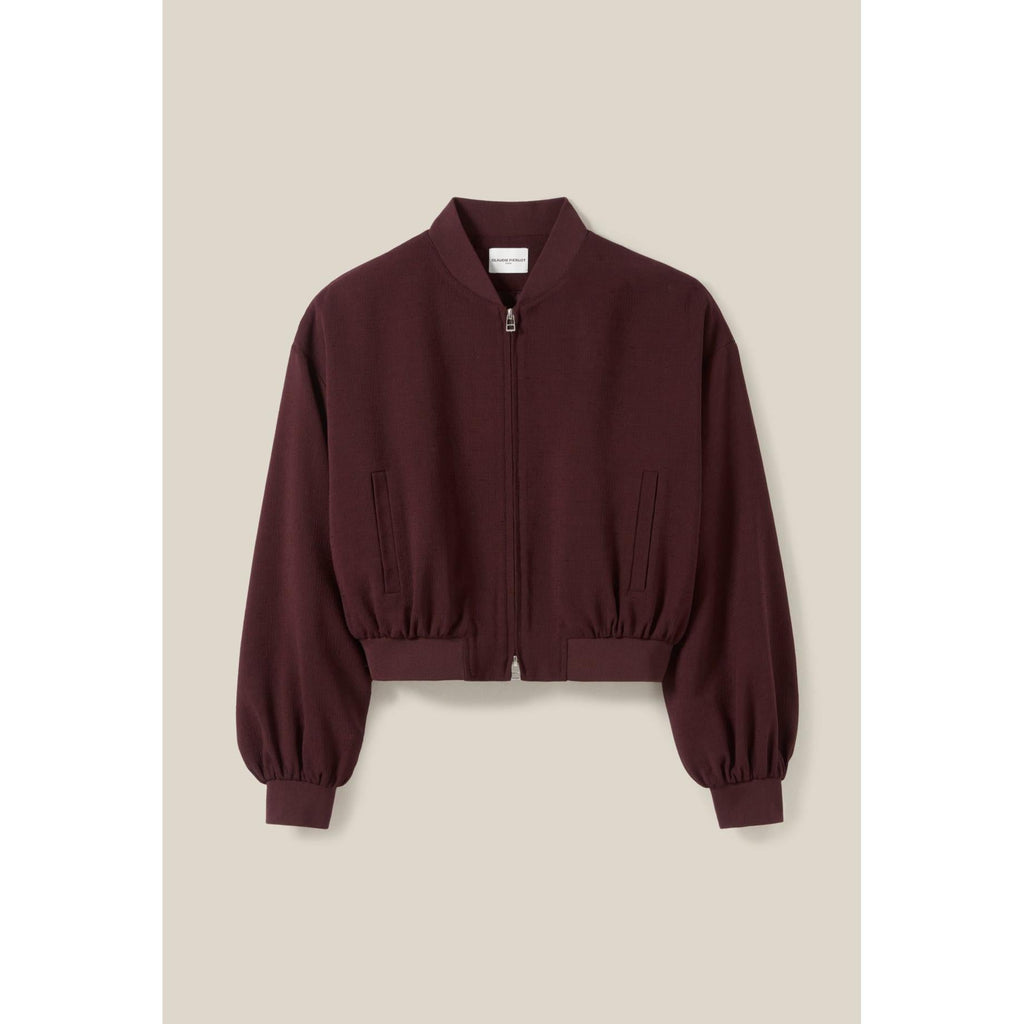 Zipped Fluid Bomber Jacket