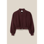 Zipped Fluid Bomber Jacket