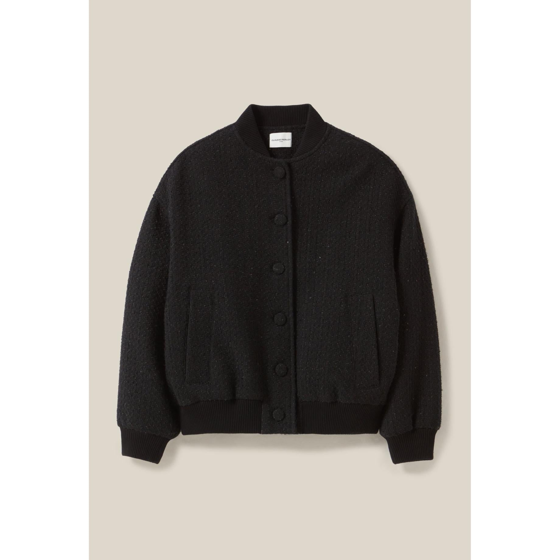 Black Tweed Bomber