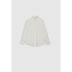 White Shirt With Wavy Stand Collar