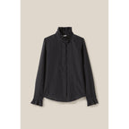 Fluid Shirt with Ruffled Collar and Stripes