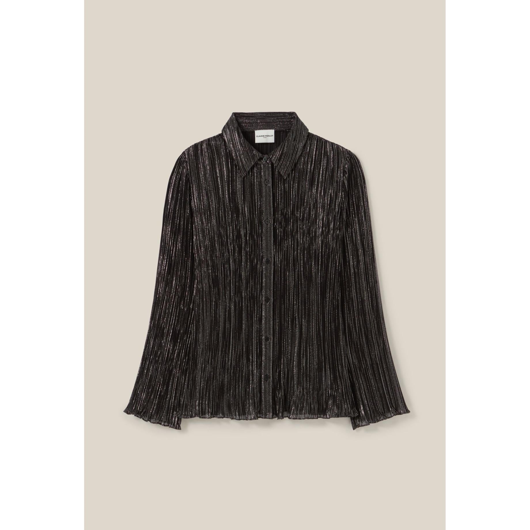 Blouse Plissée Fluide Argentée