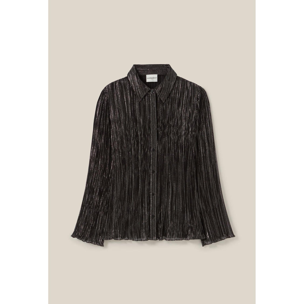 Silver Fluid Pleated Blouse