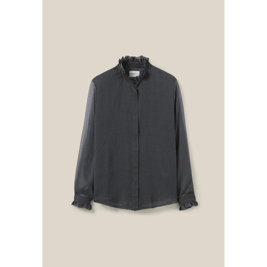 Camisa Fluida de Cuadros Pequeños
