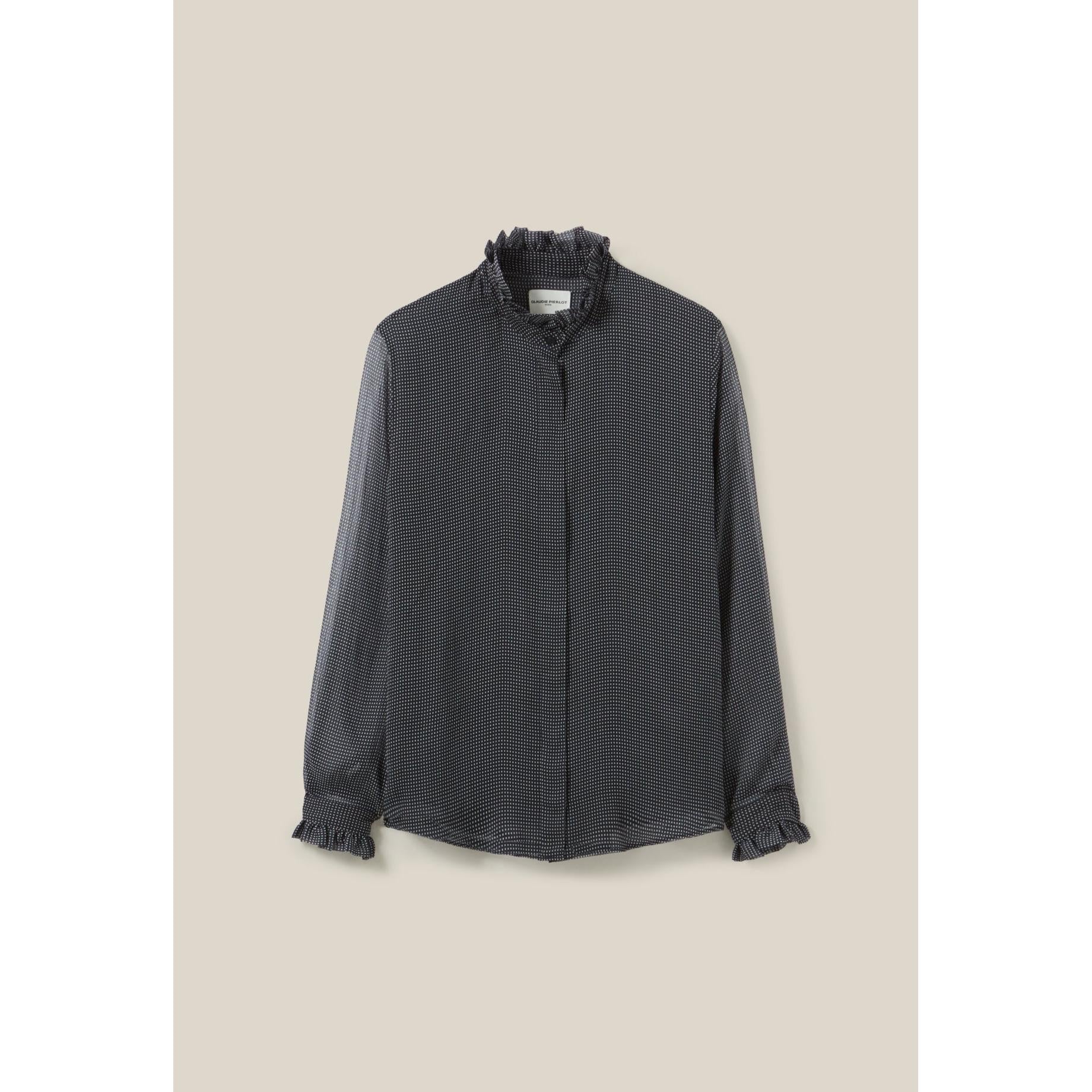 Camisa Fluida de Cuadros Pequeños