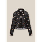 Camisa Negra Transparente Bordada