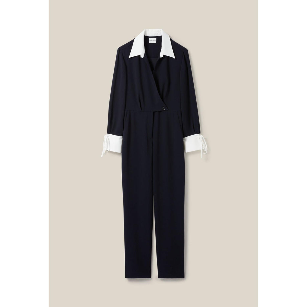 Claudie Pierlot - Navy Bi-Material Jumpsuit