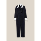 Claudie Pierlot - Navy Bi-Material Jumpsuit