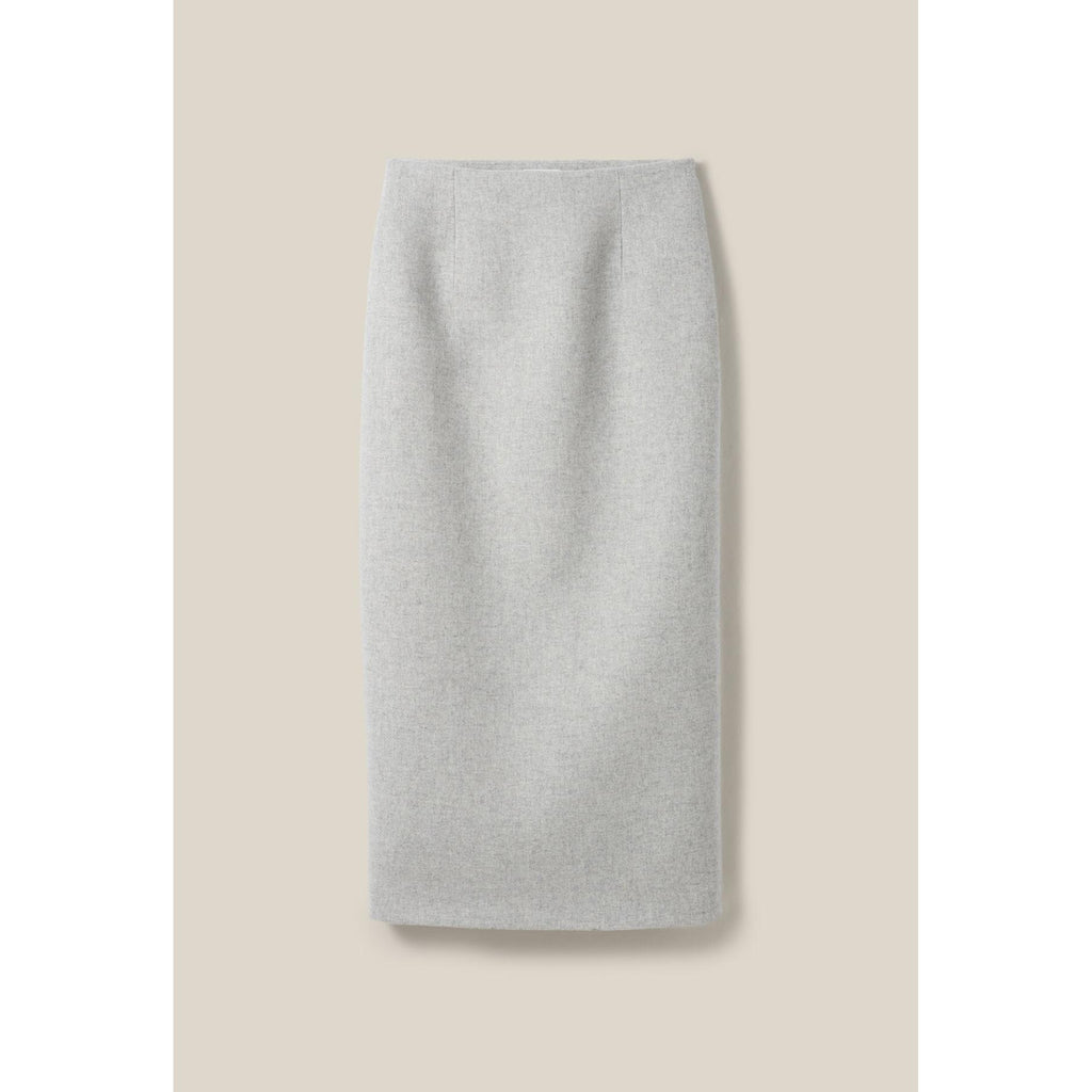 Light Grey High-Waisted Pencil Skirt