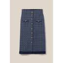 Claudie Pierlot - Jupe Monogramme Taille Haute Marine