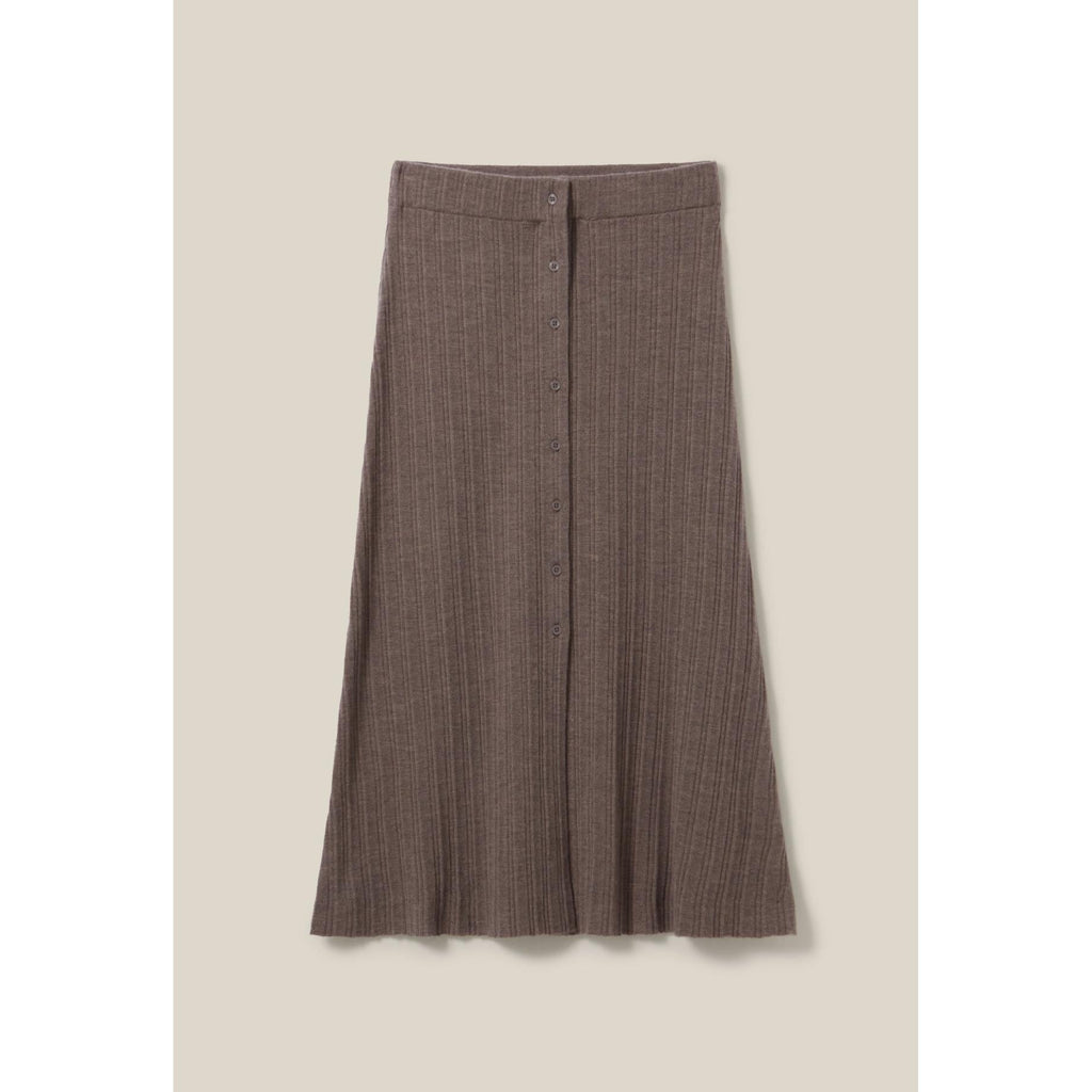 Pleated Buttoned Midi Skirt