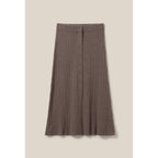 Pleated Buttoned Midi Skirt