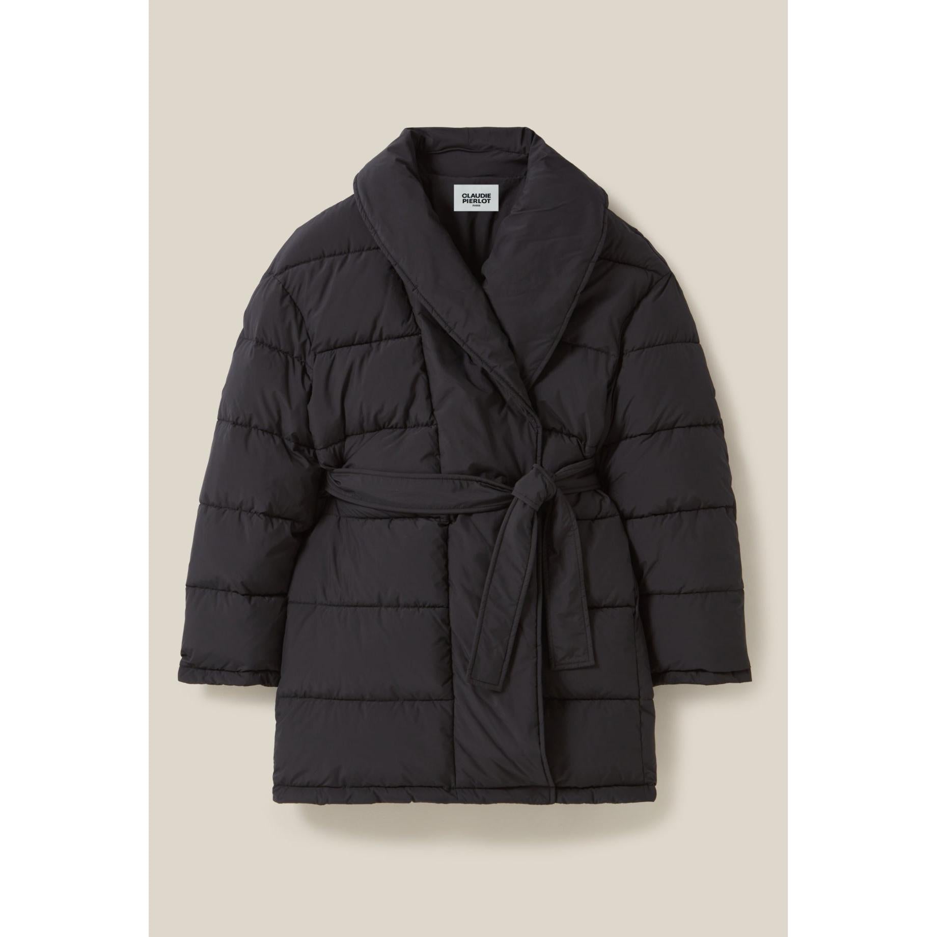 Shawl Collar Down Jacket With Belt