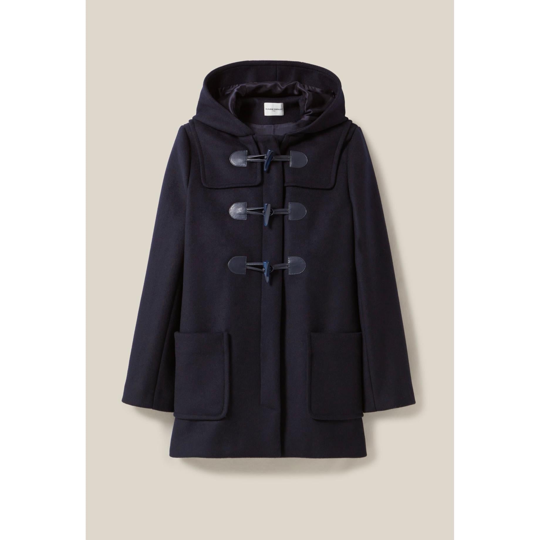 Navy Blue Short Hooded Coat