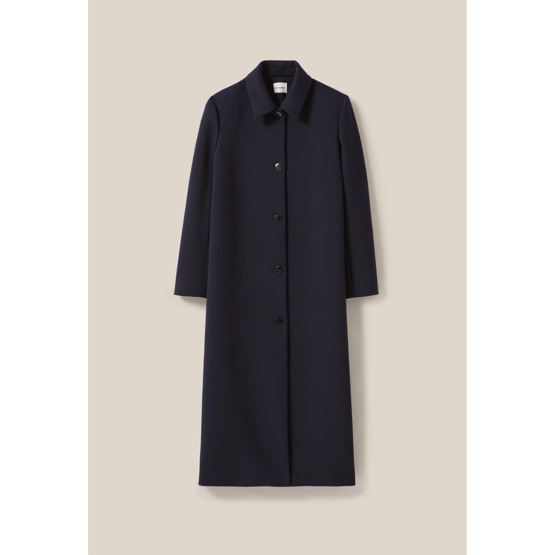 Long Straight Cut Blue Coat
