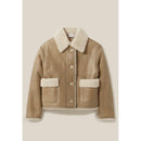 Short Beige Shearling Jacket