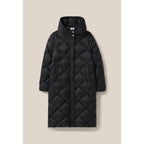 Long Quilted Hooded Down Jacket