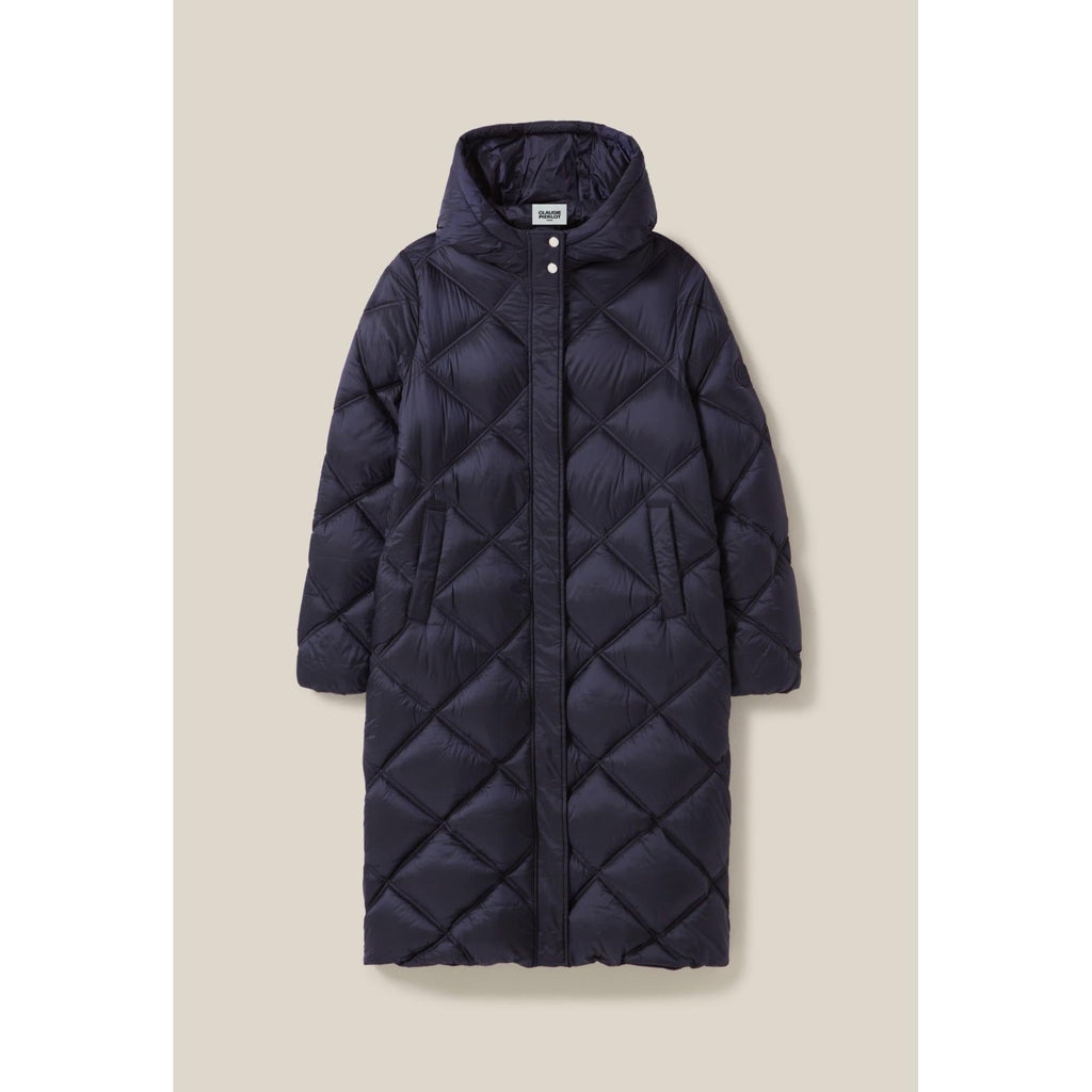 Long Quilted Hooded Down Jacket