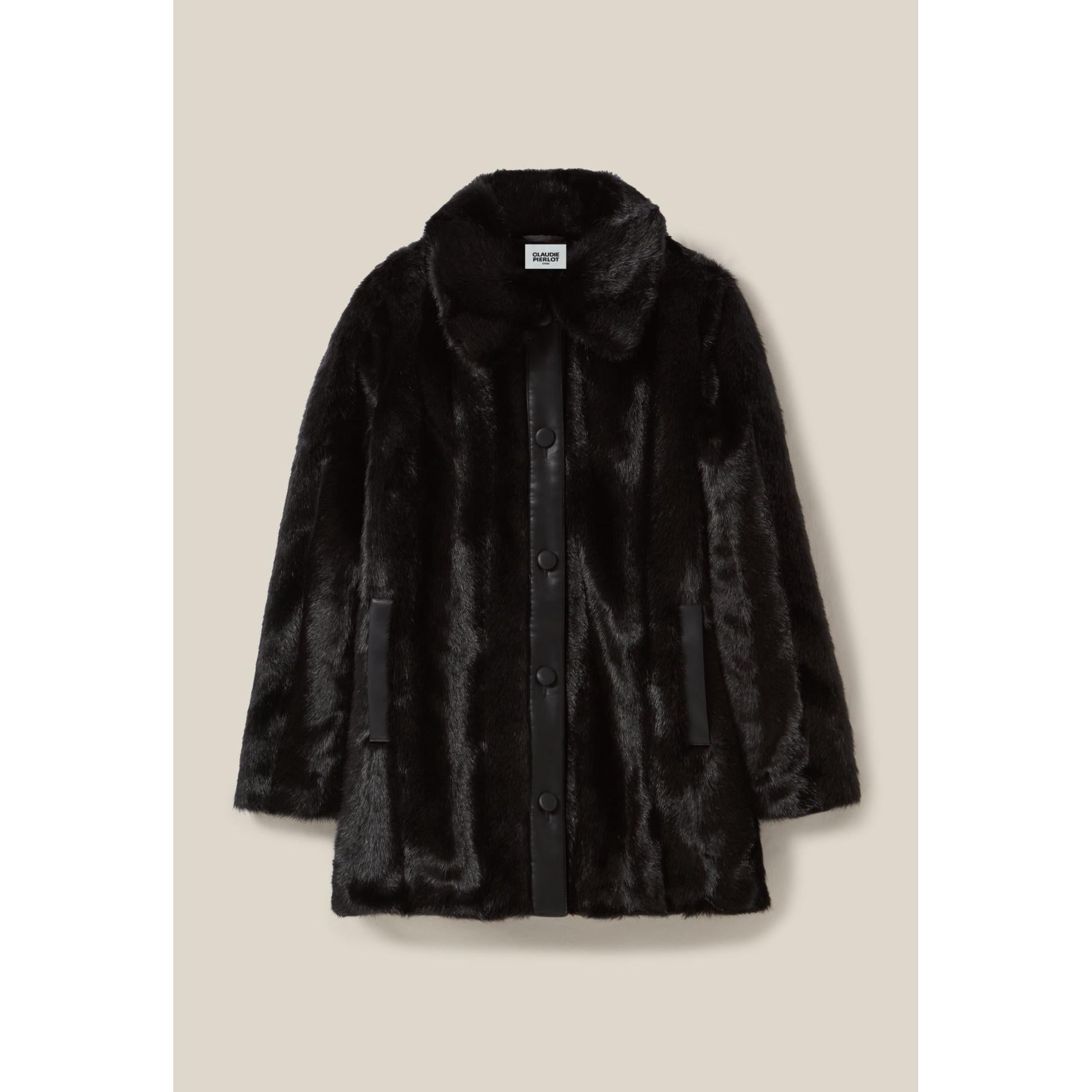 Black Faux Fur Coat