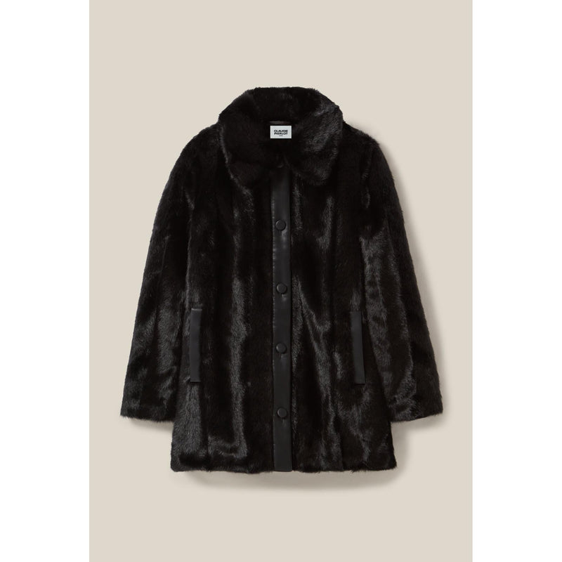 Manteau Fausse Fourrure Noir