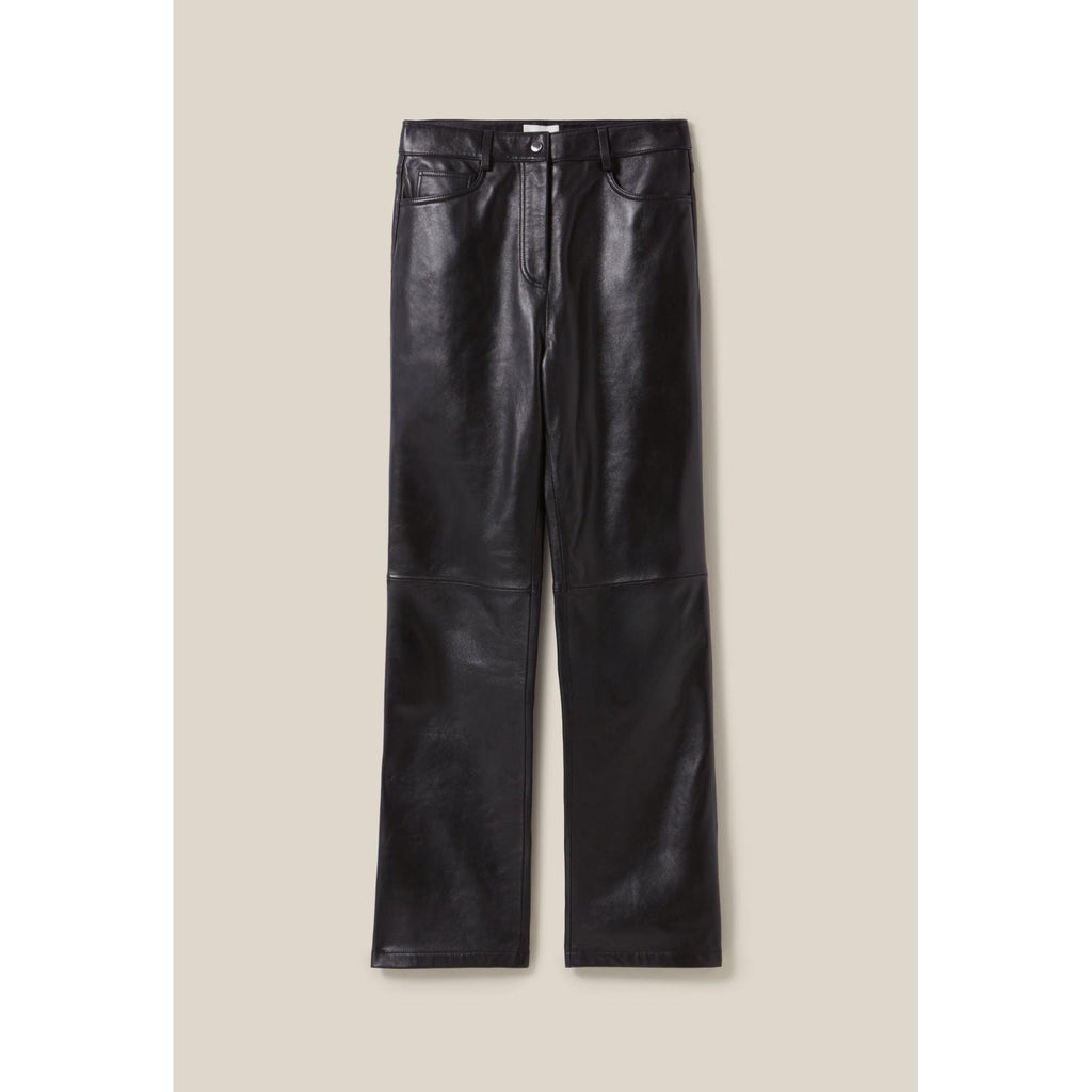 Pantalón Recto de Piel