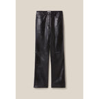 Pantalón Recto de Piel