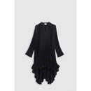 Vestido plisado con volantes