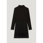 Short Black Pleated Twist Dress