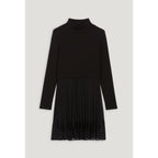 Black Pleated Short Twist Dress