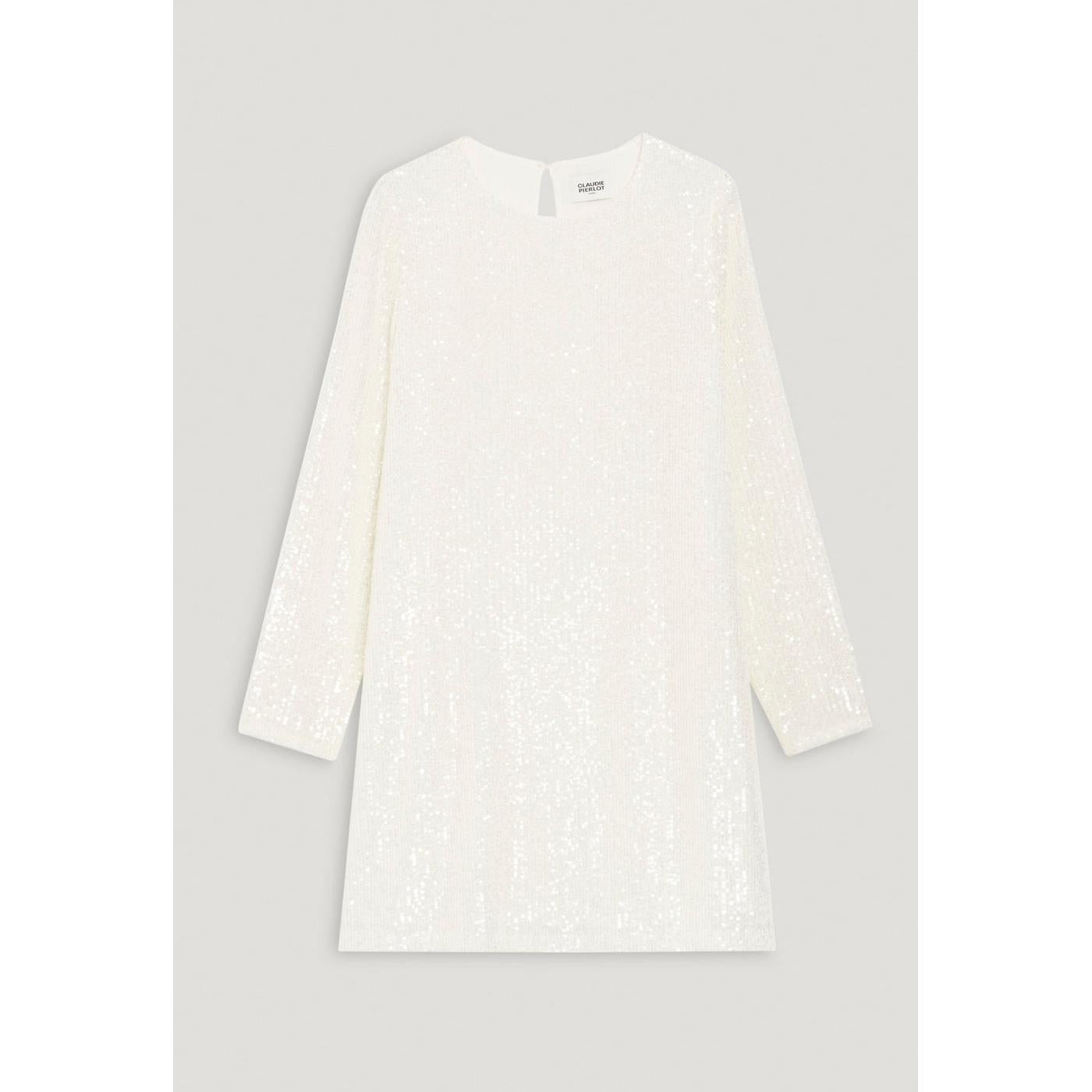 Robe Courte Rififi Sequins Écrue