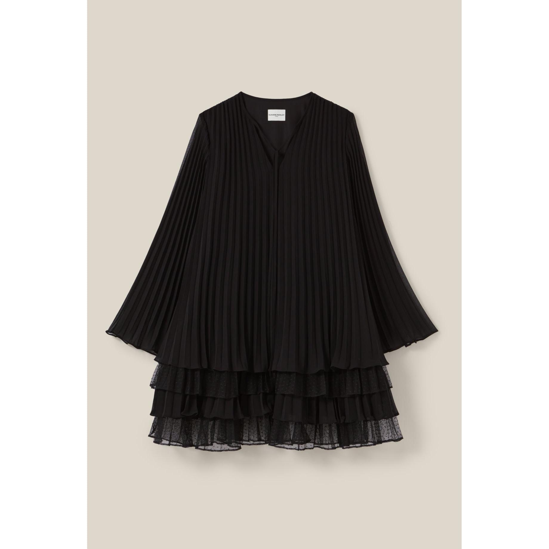 Claudie Pierlot - Robe Courte Noire Volantée