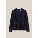 Blouse Fluide Ceinturée Marine