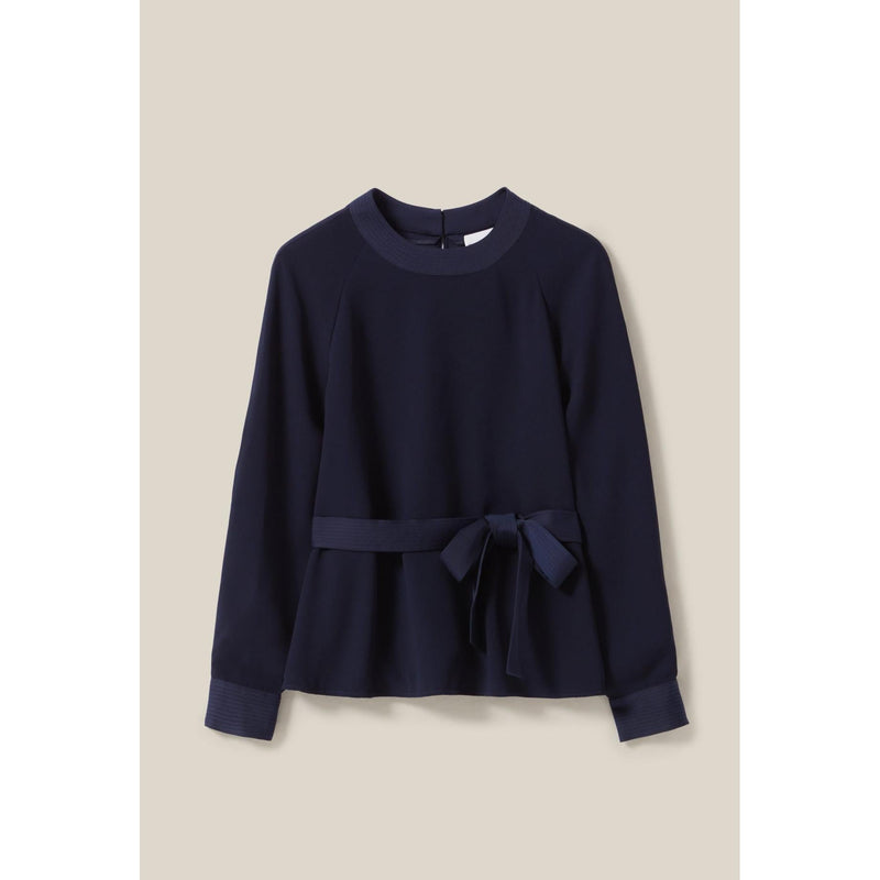 Blouse Fluide Ceinturée Marine