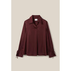Open Collar Fluid Blouse