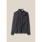 Fluid Check Lavallière Blouse