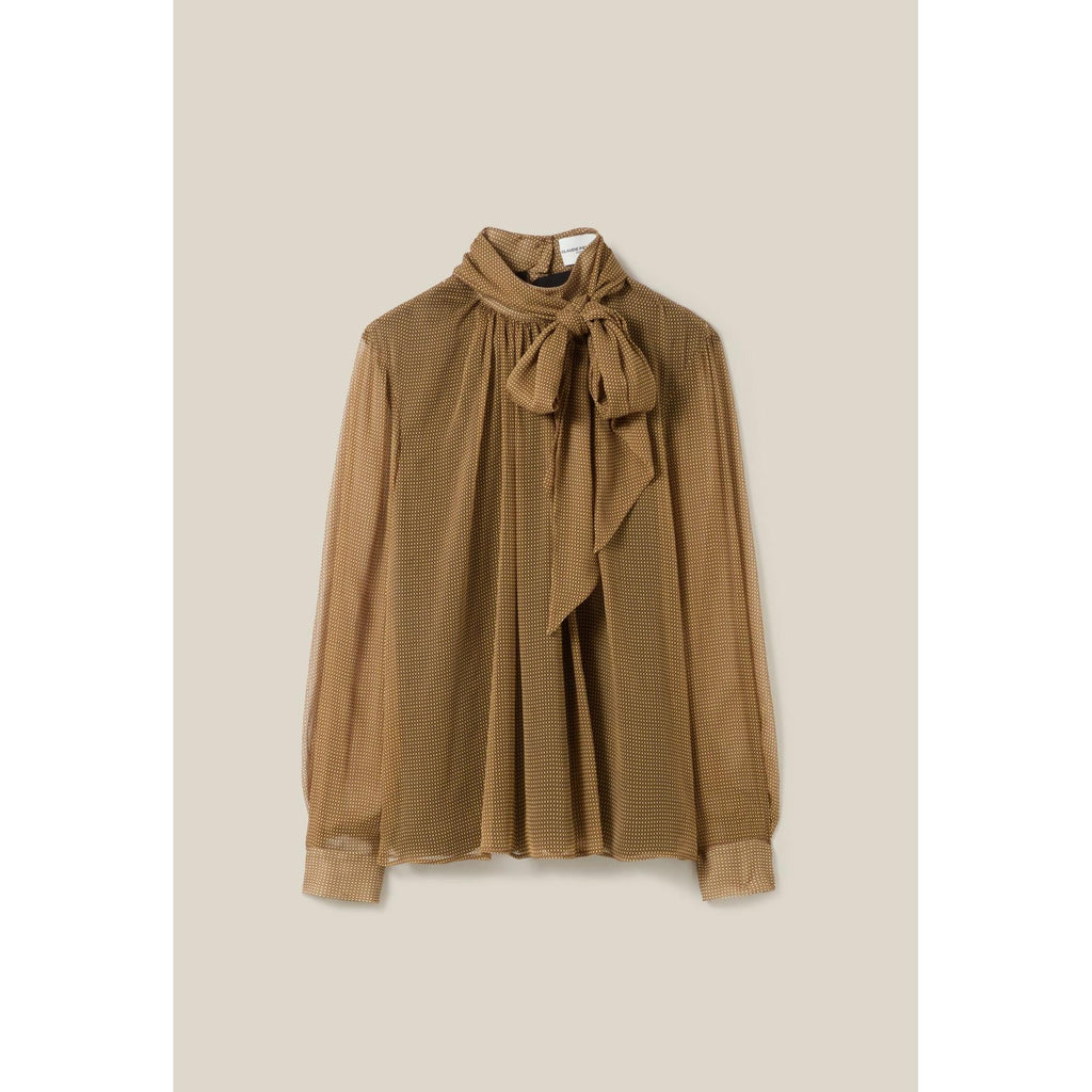 Fluid Check Lavallière Blouse