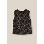 Top Noir Sequins Brodés Dos Ouvert