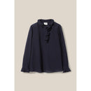 Claudie Pierlot - Blouse Rayée Volants Bleu Foncé