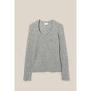Top Maille Ajusté Col Rond Gris
