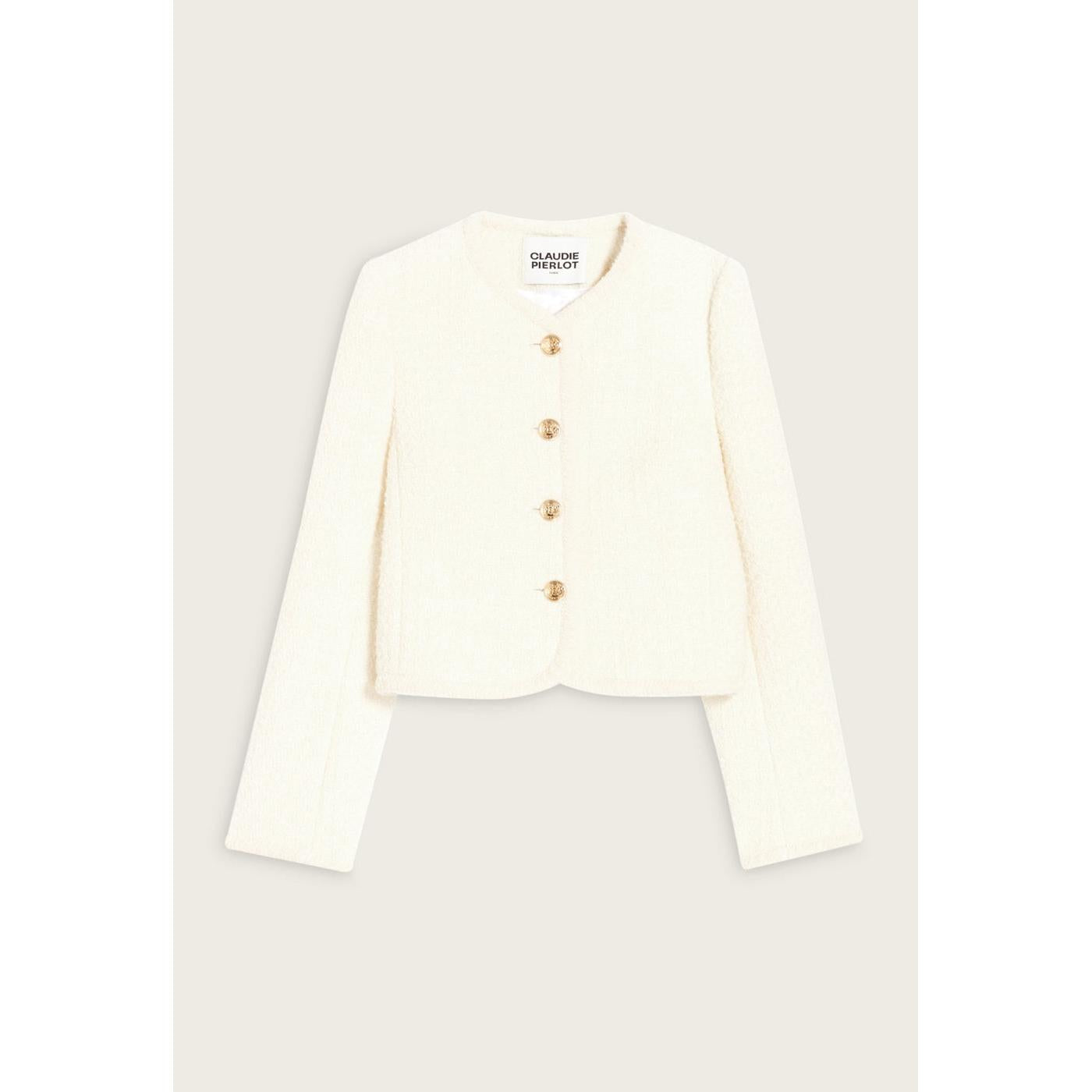 Veste Courte Tweed Ivoire