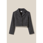 Claudie Pierlot - Chaqueta Tweed Gris de Lana Mezclada